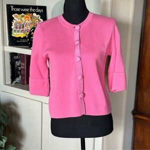 Evie Petite Cotton Hot Pink Cardigan‎